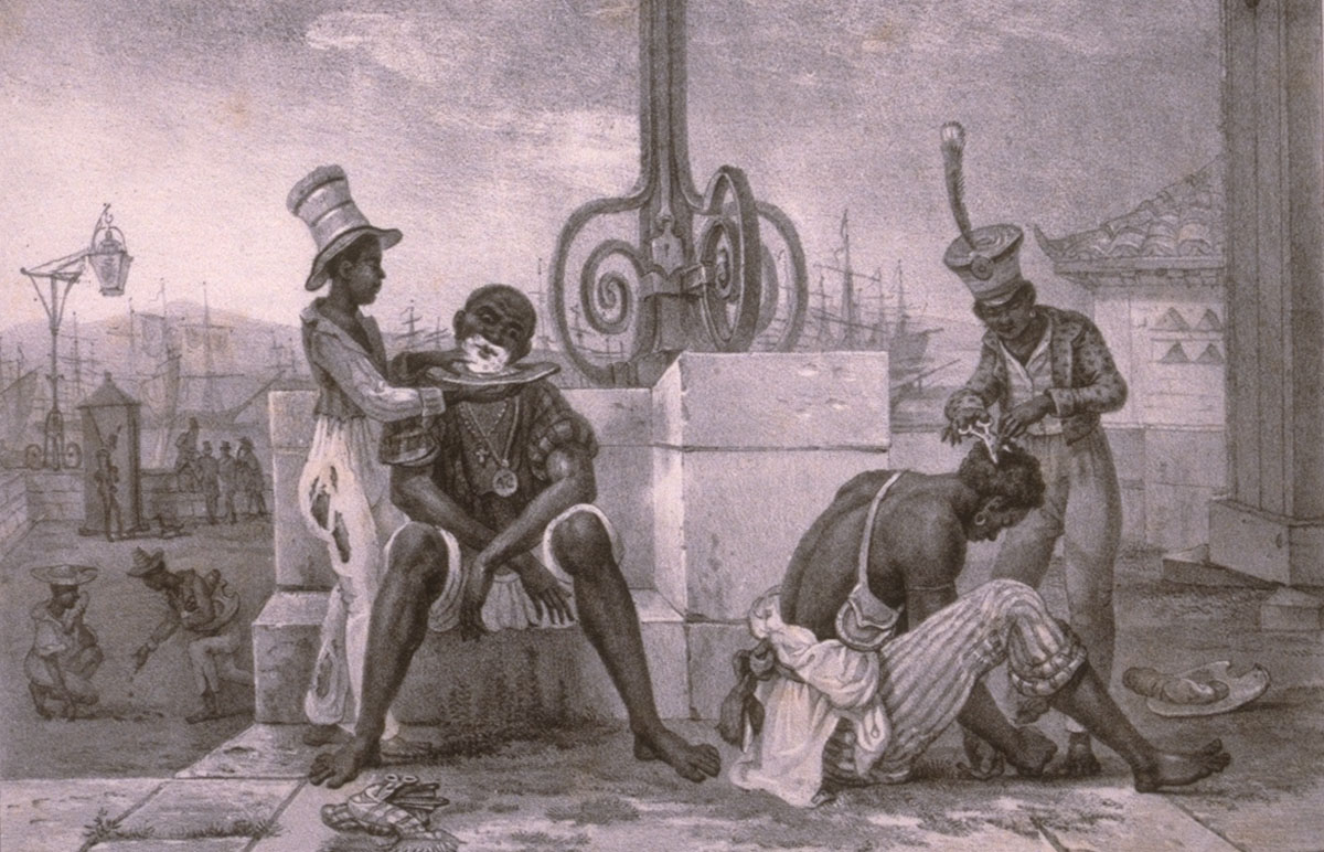 Jean Baptiste Debret, “Les Barbiers Ambulants,” 1831