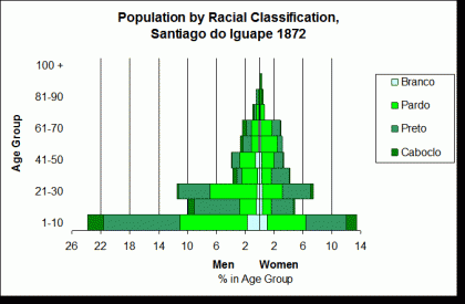 Iguape Population Pyramid by Race 1872